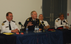 Toronto Police Chief Bill Blair and fellow officers met with the LGBT community on May 4, 2010 to discuss the concerns of local residents. (Sandie Benitah/ctvtoronto.ca)